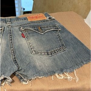 Levi slouch 504 rip denim shorts with slits size 11 Medium